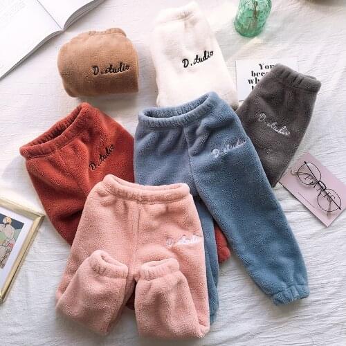 90-170cm Children winter Trousers 2019 Baby Fleece Pants Kids Boys girl Trousers Casual warm Mother and Child Pants outfit 8year