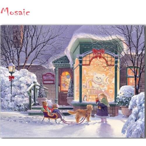 Diy diamond paintings cross-stitch winter landscape Christmas Paintings diamond embroidery of paintings full display mosaic