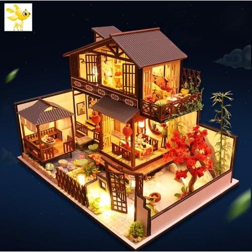 DIY-KIT Diy Dollhouse Miniature With Furniture Wooden Miniaturas Doll House Puzzle Toys For Children Christmas Gifts P2