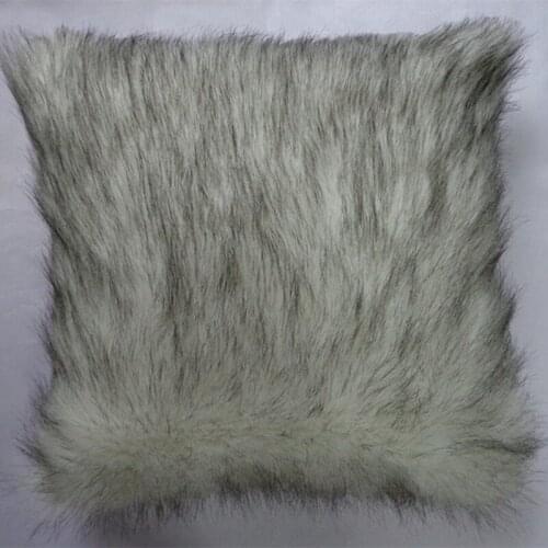 Home Decorative Luxury Grey Faux Fur Cushion Cover Acrylic Sofa Throw Pillowcase For Living Room