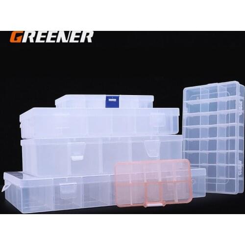 GREENER Removable Plastic Storage Tool Box Portable Transparent Metal Parts Hardware tools Screwdriver Organizer toolbox Case