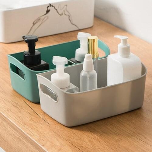 Flexible Storage Basket with Handles Portable Desktop Sundries Snack Organizer Bins for Shelves Thick PP Material 3 Size TS2