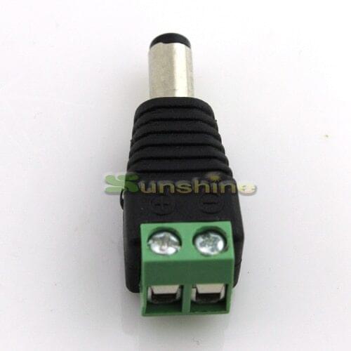 Hamrolte 20pcs/lot 5.5/2.1mm DC Connector CCTV UTP Cable Power Plug Adapter Cable DC/AC 2/Camera Video Balun Connector