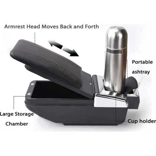 Leather Car Armrest Console Auto Seat Box Universal For All Ashtray Cup Holder Storage Chamber Latch Clip Catch Pad Covers Cozy