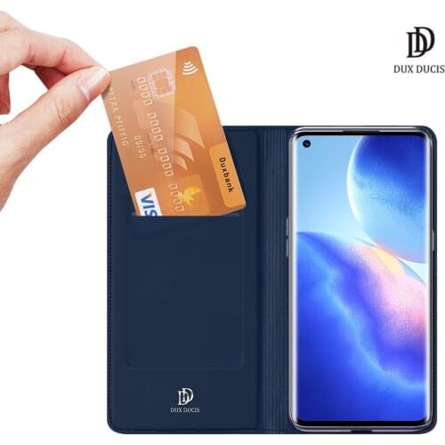 For OPPO Reno5 Pro 5G DUX DUCIS Skin Pro Series Leather Wallet Flip Case Full Protection Steady Stand Magnetic Closure
