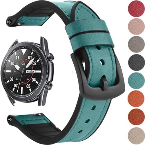 Leather Silicone Strap For Samsung Galaxy Watch 3 Band 41mm 45mm Sports Bracelet Active 2 Gear S3 42mm 46mm 20mm 22mm Wristbands