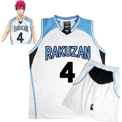 Anime Kuroko no Basuke Basket Cosplay Rakuzan School Uniforms Akashi Seijuro Men Jersey Sportswear T-shirt Shorts