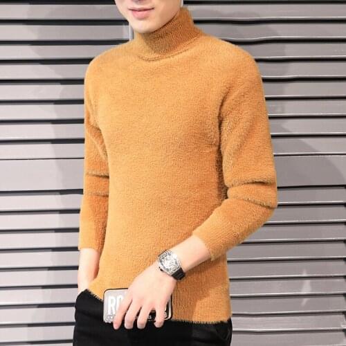 Mens sweaters 2021 fall new mens sweatshirts men turtleneck sweater Korean slim pullover youth casual knitted sweater