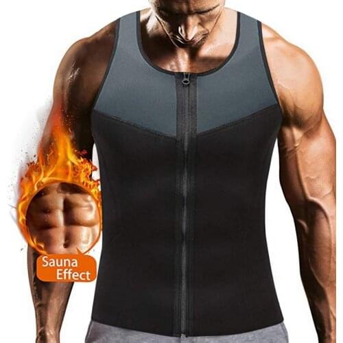 Sweat Vest for Men Neoprene Sauna Sweat Waist Trainer Body Shaper Slimming Suit Weight Loss Black Grey VEST S-3XL