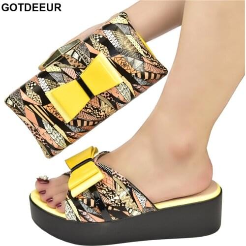 New Shoes and Bag for Party Wedding Womens Platform Heels Patent Leather Wedding Shoes for Women Bride Wedges Shoes for Women