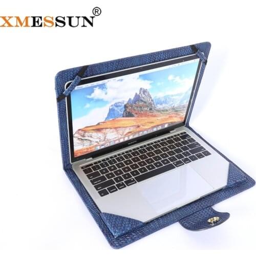 XMESSUN New Laptop Case For Macbook Air Pro 13.3 inch Fashion Customized Folder File Laptop Embrossed Python Leather Pouch