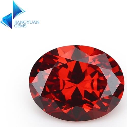 Size 2x3~13x18mm Oval Shape 5A Garnet CZ Stone Synthetic Gems Cubic Zirconia For Jewelry