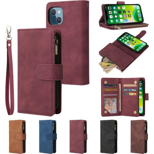 Luxury Leather 9 Card Slot Wallet Case For iPhone 13 Pro Max 13 Mini 12 Pro Max 11 Pro Max SE 2020 X XS Max X XR 8 7 6 6S Plus