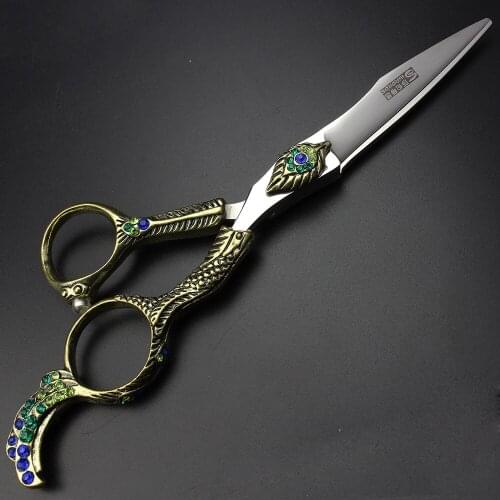 Sharonds Professional hairdressing scissors 6 inch individual peacock Cutting Scissors hairdressing hair stylist dedicated