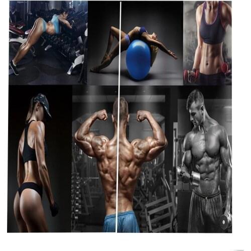 European style Physical fitness window blackout curtain Living room bedroom Gym Mens room kids room curtains 3D