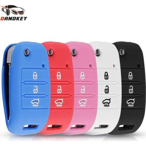 Dandkey For Kia Sportage Cerato Optima K5 Rio Carens Rondo Ceed Picanto k2 Soul Sorento Silicone Key Car Cover Case Fob Protect