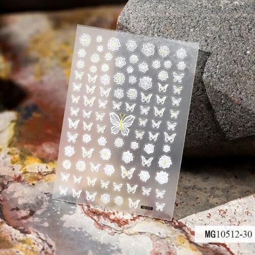 Elegant Daisy Flowers Nails Art Stickers Various Butterfly Sliders for Nails Fashion Designs Manicure Accessories Nail Ornament