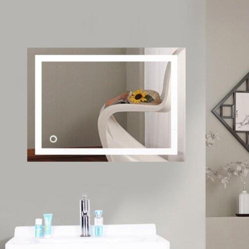 LED Bathroom Vanity Mirror Wall Mounted Makeup Mirror Horizontal Waterproof Built-in Light Strip Touch LED Dropshipping HWC
