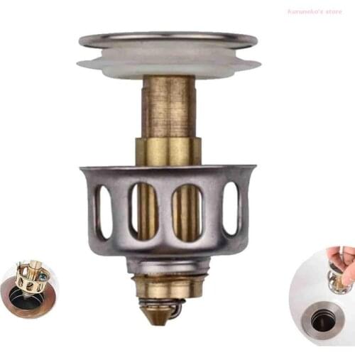 Universal Wash Basin Bounce Drain Plug Pop-up Bathroom Sink Draining Filter Basket for Home Kitchen Basin Strainer HX6D