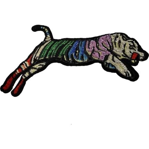 Embroidered colorful leopard sewing on patches for jackets shirt cloting DIY sticker making