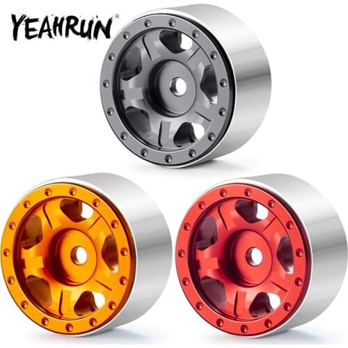 YEAHRUN 4Pcs 1.0inch CNC Beadlock Micro Wheel Rims Hub for 1/24 RC Crawler Axial SCX24 90081 AXI00001 AXI00002 Upgrade Parts