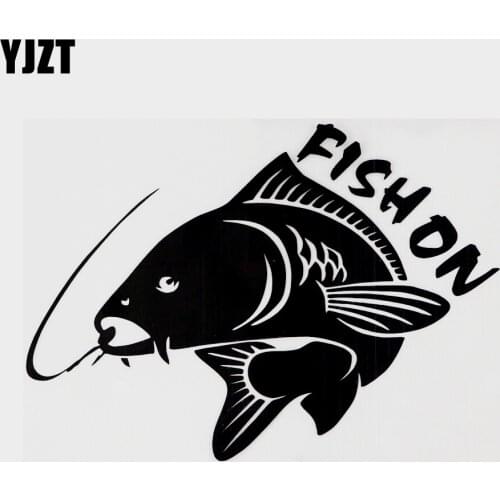 YJZT 15.2CM×10.6CM For Animal Fish On Fashion Vinyl Decal Car Sticker Black/Silver 13F-0110
