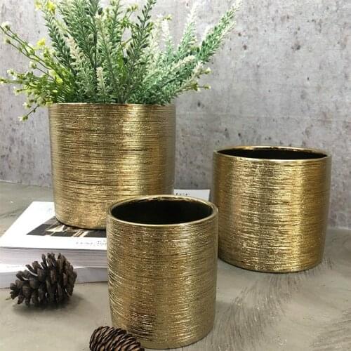 1PC ceramic vase plated gold silver ceramic flower pot vases home decor gold vase vase modern