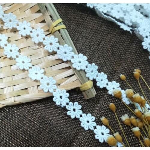 1Yards High Quality Lace Guipure Cotton Lace Fabric Tulle 1cm Lace Applique Embroidery Flower Laces Fabric Wedding Sewing QZ41