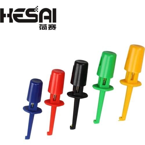 10Pcs/lot 1.7'' Multimeter Lead Wire Kit Test Hook Clip Grabbers Test Probe SMT/ SMD IC D20 Cable Welding