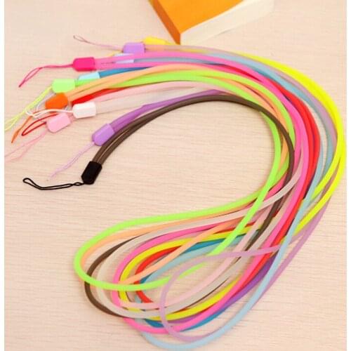 10pcs Random Color Luminous Round Lanyard DIY Hang Rope Lanyard Card Badge Cords Strap