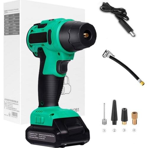 120W Car Inflatable Pump LED Wireless USB 12.6V Charging Handheld Tire Electric Car Air Compressor Pump for any Air Valve