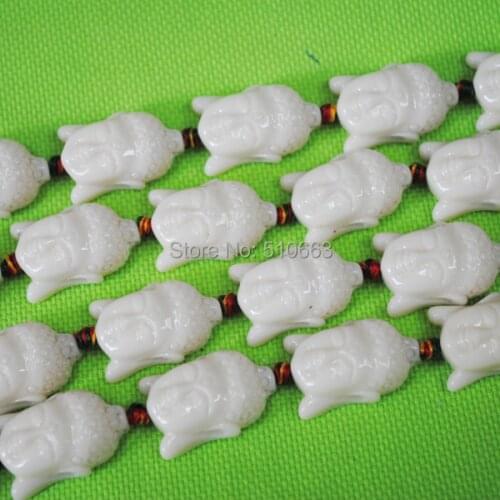 15 Pieces/Lot,White Color,Carving Buddha Figures,One Face Only,New Designs Bead Accessories, Creative Jewelry, Size: 17x24mm