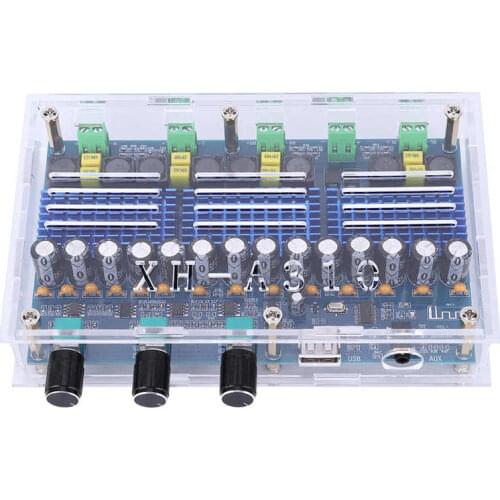 2*50W+100W Bluetooth Power Subwoofer Amplifier Board TPA3116D2 4 Channels Double Stereo with Tuning XH-A310
