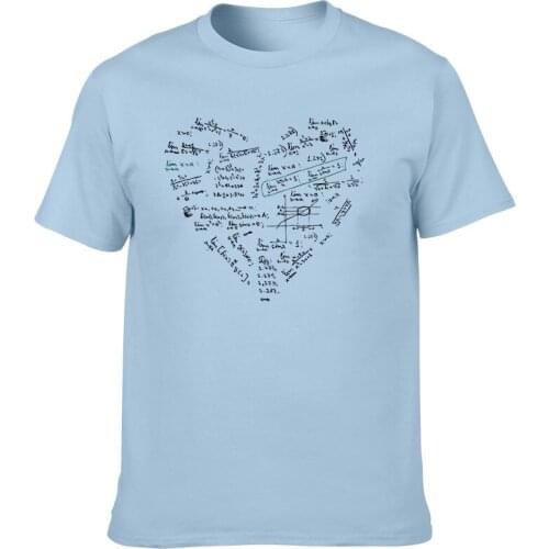 2021 Heart Mathematical Formula T-Shirts Men Women Fashion Streetwear Pure Cotton T Shirt Funny Print Tees Tops Unisex Clothing