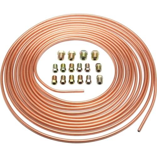 25 Foot Brake Line Tubing Replacement Coil Roll Flexibile All Size Fittings