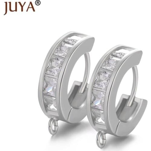 5 Pairs Wholesale Creative Austrian Crystal Hoop Earrings Accessories For Handmade DIY Women Dangle Earrings Findings Parts