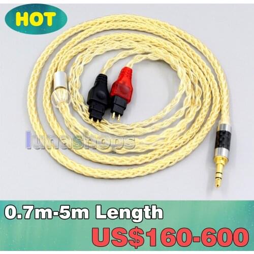 8 Cores 99.99% Pure Silver + Gold Plated Earphone Cable For Sennheiser HD580 HD600 HD650 HDxxx HD660S HD58x HD6xx LN006491