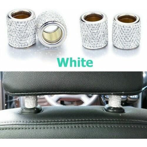 Car Interior Accessories Headrest 2Pcs Car Seat Crystal Headrest Decor Ring Collars Girls Rhinestone Diamond Rhinestone