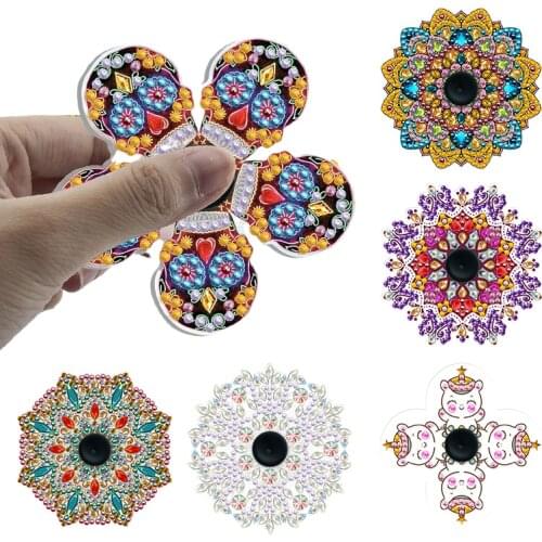 Diamond Painting Fingertip Spinner DIY Double Sided Drill AB Crystal Rhinestone Colorful Mandala Spinning Top Art Crafts Gifts