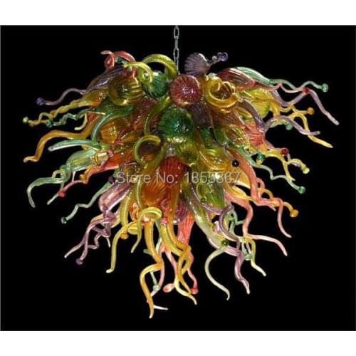 Free Shipping Excellent Quality Hanging Glass High Ceiling Chandelier Lamp Flower