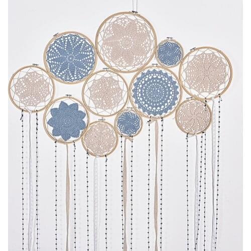 1 Set DIY Large Doily Lace Dream Catcher Set Wedding Background Room Decoration Dreamcatcher attrape reve