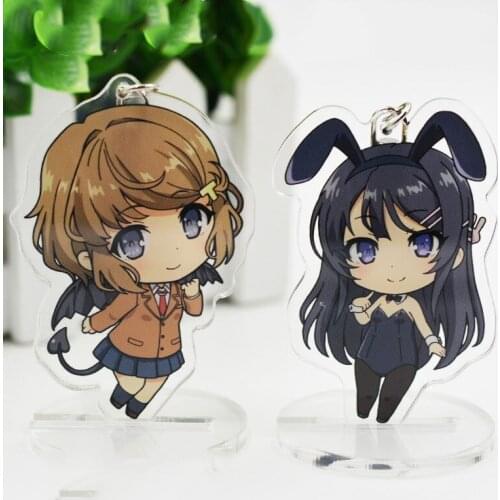 Japan Anime Seishun Buta Yarou Series Sakurajima Mai Cosplay Acrylic Stand Figure Keychain Charm Keyring Phone Pendant Toy Gifts