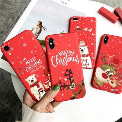 For iPhone 13pro Case Cartoon Christmas Cover For iPhone 12 11 13 Pro Max mini 7 8 6 6S Plus SE 2020 X XR Xs Max 5 TPU Bags Elk