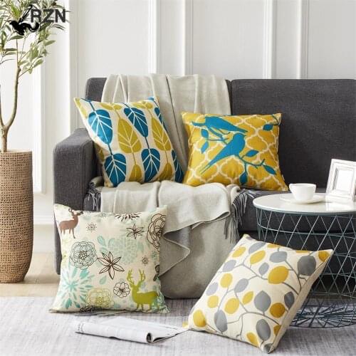 Cushion Covers Decorative Pillows bed Cotton Line Flower Printed Throw Pillowcases Covers For Home Decor Sofa Chair