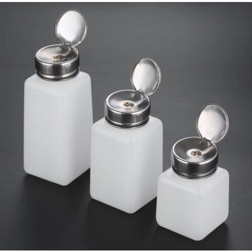 120/180/250ML Empty Pump Liquid Alcohol Press Nail Polish Remover Cleaner Bottle Dispenser Make Up Refillable Container