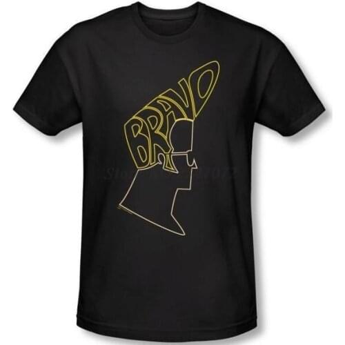 Cartoon Network Johnny Bravo TV Show Bravo Hair Tee Shirt Adult cotton tshirt men summer brand tee-shirt male t-shirt