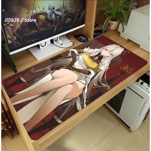Game Genshin Impact Ningguang Large Mouse Pad Gaming Computer Desk Keyboard Mat Fashion Anti-Slip Playmat Mousepad Cosplay Gift