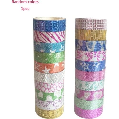 Glitter Washi Sticky Paper Masking Adhesive Tape Label DIY Craft Decorative DIY Scrapbooking Tape Supplies