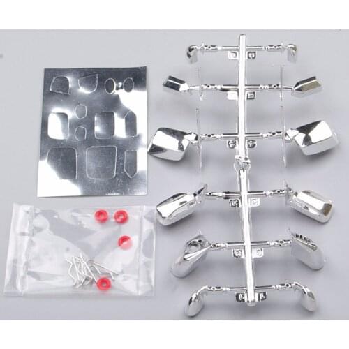 Rear mirror set 6 mirror rear view set HSP 00369BK black/silver bodyshell body side fit for 1:10 RC on road car assembly parts