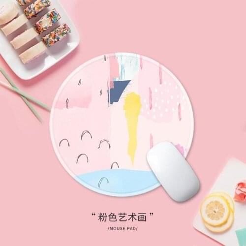 Mouse pad medium and small round personality art 24cm creative watercolor art girl computer cloth cushion